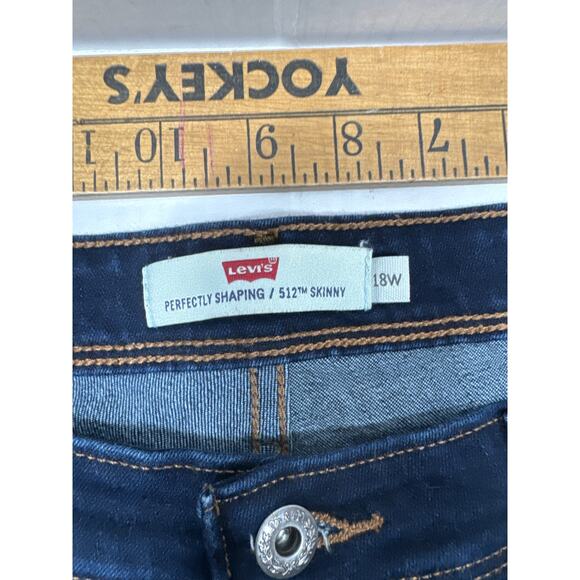 Levi's Jeans Women Blue Denim 512 Skinny Perfectly Slimming Shaping Stretch 18W - Picture 5 of 6